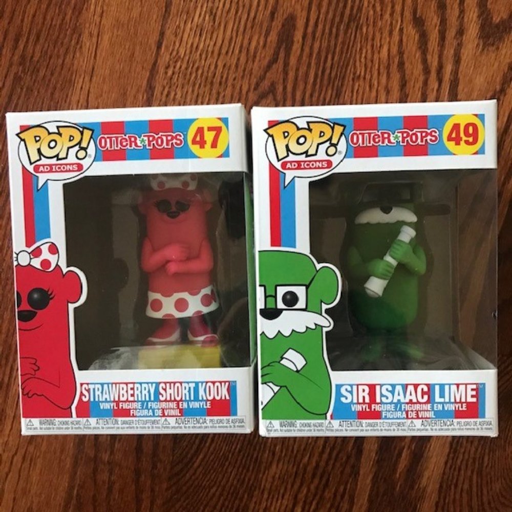 Funko Pop Ad Icons Otter Pops Sir Isaac Lime 49 Strawberry Short Kook 47 Lot of